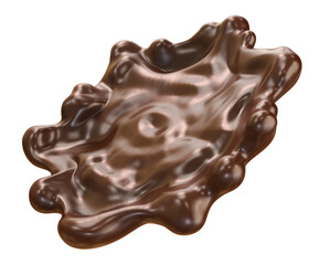 chocolate splash isolated background. Clipping path. 3d illustration.