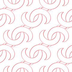 Abstract seamless pattern. Simple pink ornament on white background