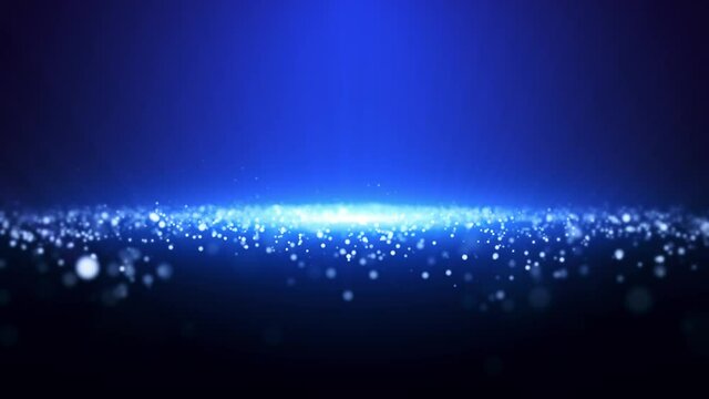 background loop, Curtain shiny blue particles with bright lighting loop