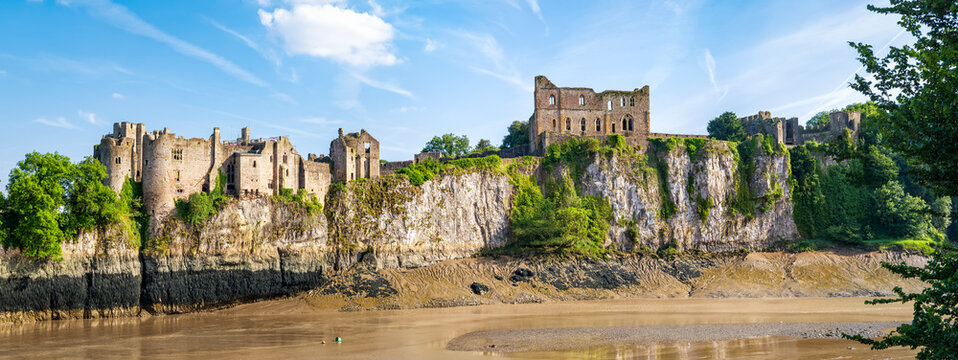 Panorama of Chepstow Castle in Wales