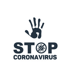 isolated abstract stop coronavirus icon, on white background, covid - 19