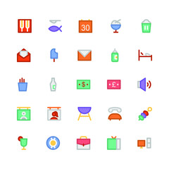 
Hotel & Restaurant Colored Vector Icons 4
