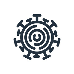 isolated abstract warning coronavirus icon, on white background, covid - 19, triangle