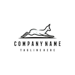 Springbok logo design template. Awesome a springbok logo. A springbok line art logotype.