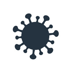 isolated abstract warning coronavirus icon, on white background, covid - 19, triangle