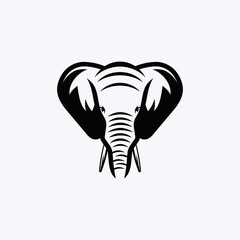 Elephant head logo design template. Awesome a elephant head logo. A elephant head line art logotype.