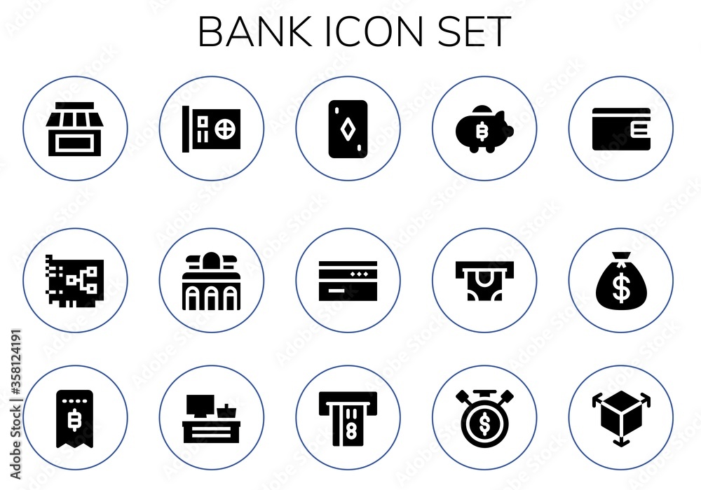 Poster bank icon set