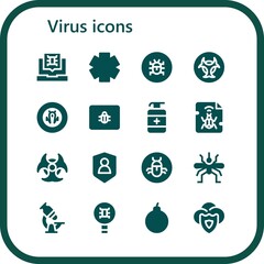 Modern Simple Set of virus Vector filled Icons