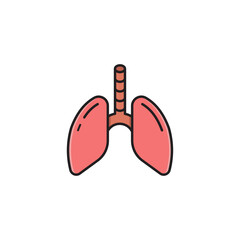 Human lungs vector icon symbol isolated on white background