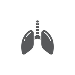 Human lungs vector icon symbol isolated on white background