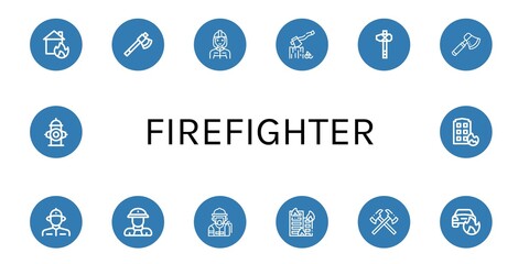 Set of firefighter icons