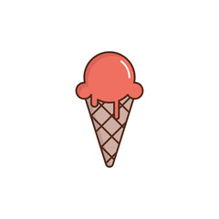 Ice cream cone vector icon symbol isolated on white background