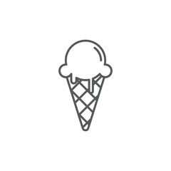 Fototapeta na wymiar Ice cream cone vector icon symbol isolated on white background