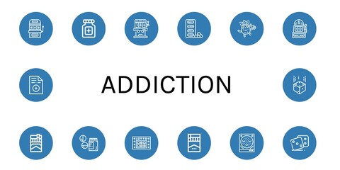 Set of addiction icons