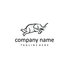 Elephant logo design template. Awesome a elephant logo. A elephant line art logotype.