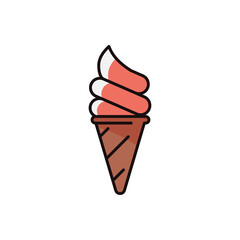 Ice cream cone vector icon symbol isolated on white background