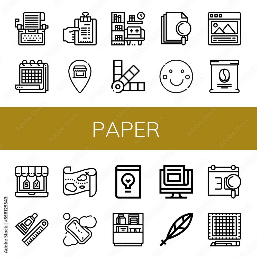 Sticker Set of paper icons