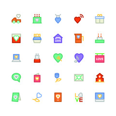 
Love and Romance Colored Vector Icons 2
