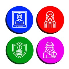 fingerprint simple icons set