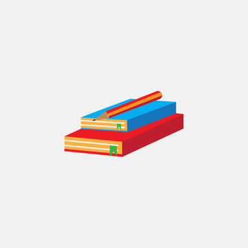 book icon colorful pencil illustration design vector