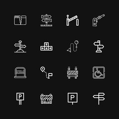 Editable 16 roadsign icons for web and mobile
