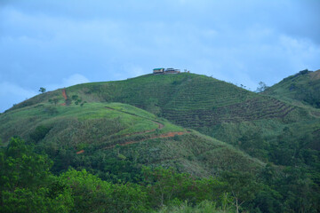 Fototapeta na wymiar Treasure Mountain overview with house in Tanay, Rizal, Philippines