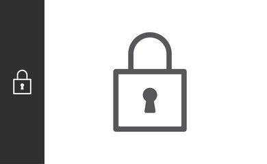 Lock icon, security symbol. Padlock pictogram.