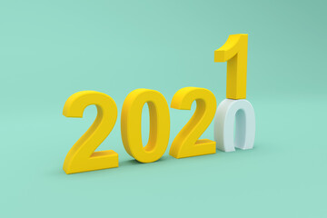 New Year 2021 Creative Design Concept - 3D Rendered Image