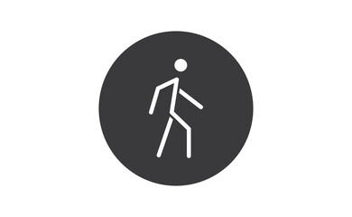 Person walking vector icon. Human figure walk sign.