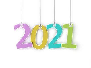 Obraz na płótnie Canvas New Year 2021 Creative Design Concept - 3D Rendered Image