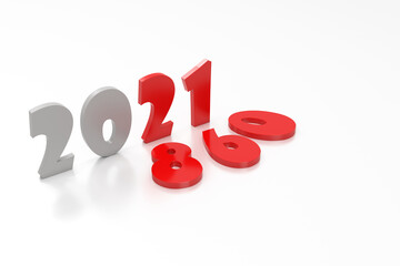 New Year 2021 Creative Design Concept - 3D Rendered Image