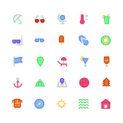 
Summer Colored Vector Icons 1
