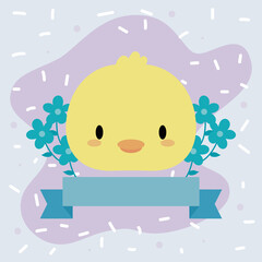 head of chicken baby kawaii with decor