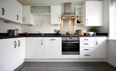 Modern interior of a large kitchen