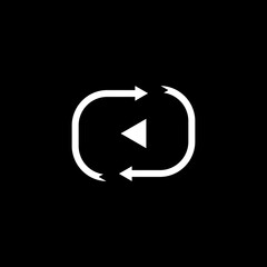 Reverse Play Music Video, Media Player app button icon logo design inspiration