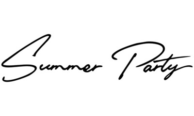 Summer Party Typography Black Color Text On White Background