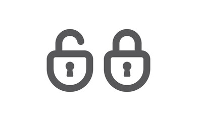 Lock icon, security symbol. Padlock pictogram.