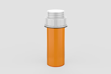 prescription medicine bottle Isolated on white background. 3d illustration