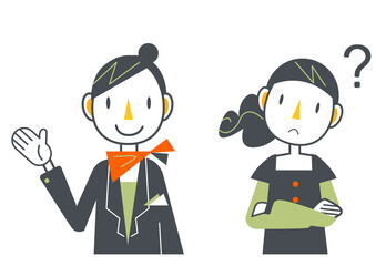 コンシェルジュと女性のセット