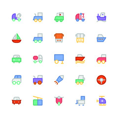 Transport Colored Vector Icons 9