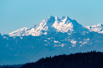 Snow capped Olympic Mountains