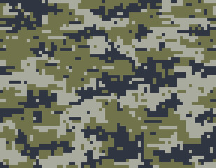 Pixelated camouflage seamless pattern