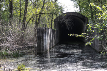 An abandoned tunnel built during the great Patriotic war. Stalin metro in Kiev during the second...