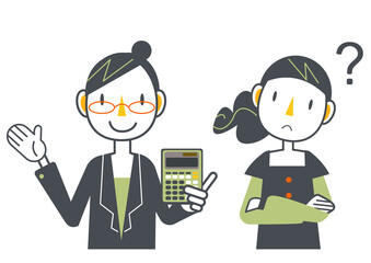 税理士と女性のセット