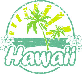 Grunge rubber stamp 'Hawaii'