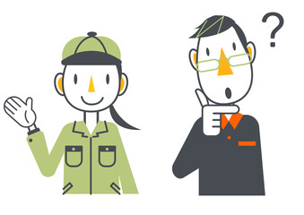 作業員と男性のセット