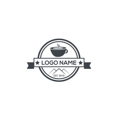 Coffee Shop Vector Logo Design.