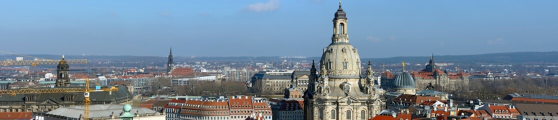 Fototapeta premium Panorama of Dresden Old Town historic center, Saxony, Germany.