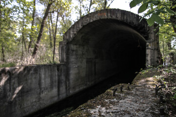 An abandoned tunnel built during the great Patriotic war. Stalin metro in Kiev during the second...