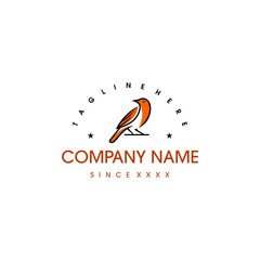 Oriole bird logo design template. Awesome a oriole bird logo. A oriole bird line art logotype.
